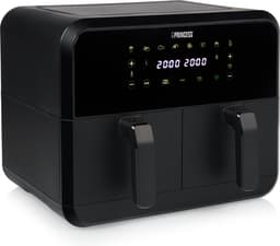 Princess Double Basket Airfryer 182068 - Dubbele Airfryer - 8 liter - 2 manden - XXL - 8 programma’s - 2400W - Dubbele heteluchtfriteuse - Touchscreen - Zwart - 80 °C tot 220°C - Sync functie — thumbnail 9