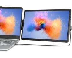 Portable Monitor Slim 14.1" - Full HD Extra scherm laptop met USB-C & HDMI - Draagbare monitor - Plug & Play - Incl. Beschermhoes