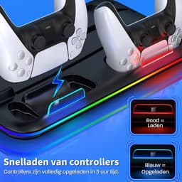 Phreeze Console Standaard - Oplaadstation Controller Oplader - Accessoires - Docking Station - Geschikt voor Sony PlayStation 5, PS5, Digital, Disc - Charging Station Dock - Zwart — thumbnail 4