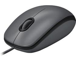 Logitech M100 muis – Bedrade USB Muis – Voor PC & Laptop – Grijs