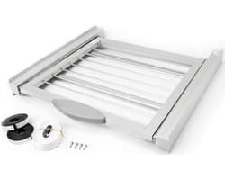 Roller - Aansluitframe wasmachine droger met waslijnrol - 60x60 cm - grijs