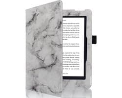 Hoes geschikt voor Kobo Aura Edition 1 - Book Case Premium Sleep Cover Kunstleer Hoesje met Auto/Wake Functie - Marmer