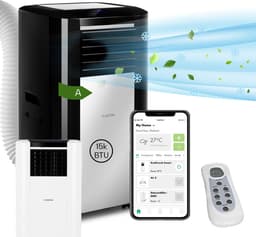 Klarstein airconditioner, 5-in-1 mobiele airconditioner, luchtontvochtiger, ventilator, nachtmodus, antibacteriële luchtreiniger, zeer stille & mobiele airconditioner met luchtafvoerslang, 15000 BTU, pikzwart,4 kW voor 72 m² - Afstandsbediening — thumbnail 19