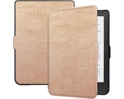 Hoes Geschikt voor Kobo Clara HD Hoesje Bookcase Cover Hoes - Hoesje Geschikt voor Kobo Clara HD Hoes Cover Case - Rosé Goud
