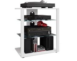 VCM Hifi-meubilair wielen rek kast phono mobiele plank glas oprolbaar phono media plank Folas Hifi-meubilair wielen rek kast phono mobiele plank glas oprolbaar phono media plank Folas