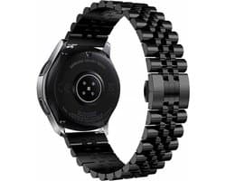 By Qubix - Geschikt voor Garmin bandje - Geschikt voor Garmin Venu 2 / Garmin Venu 3 - Stalen band - Zwart - Smartwatch bandje 22mm