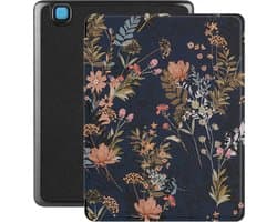 Lunso - Geschikt voor Kobo Aura H20 Edition 2 hoes (6.8 inch) - Vegan Saffiano Leren sleep cover - Urban Park - (niet voor de Kobo Aura edition 2)