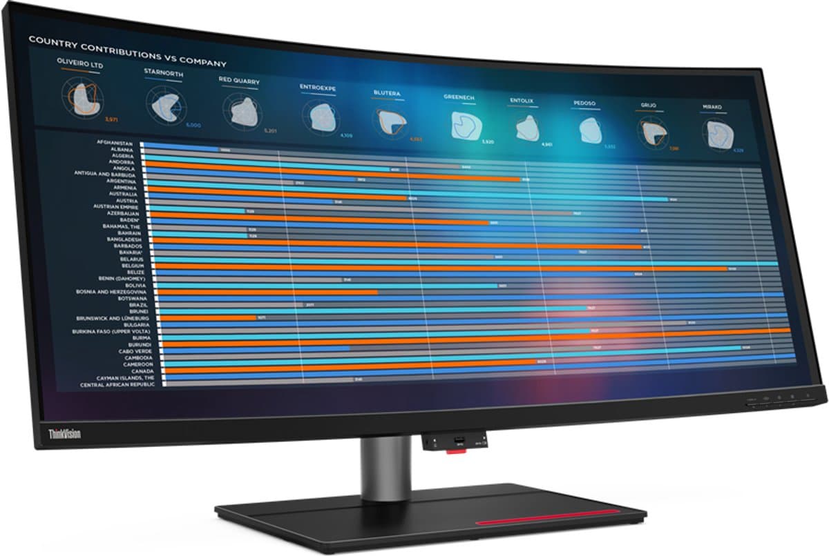 Lenovo ThinkVision P40w-20 LED display 100,8 cm (39.7") 5120 x 2160 Pixels 5K Ultra HD Zwart — afbeelding 1