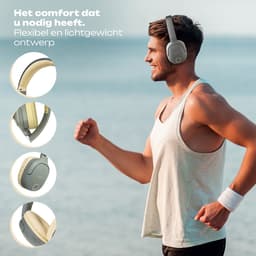 PowerLocus P7 Draadloze Over-Ear Koptelefoon - Bluetooth Headphone - Microfoon, Bass Mode, incl. Hoesje - Asfaltgrijs — thumbnail 3