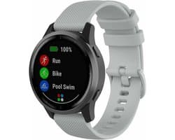 By Qubix - Geschikt voor Garmin bandje - Geschikt voor Garmin Forerunner 55 / 165 / 245 / 570 (42mm) / 645 - Sportband met motief - Grijs - Smartwatch bandje 20mm