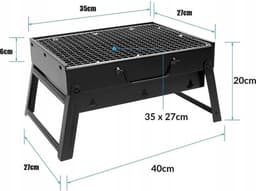 Draagbare BBQ - Houtskool Barbecue - Opvouwbaar - Barbecue - 35 x 27 cm - Camping Barbecue - Kamperen - Reis BBQ - Festival Barbecue - Grill — thumbnail 2
