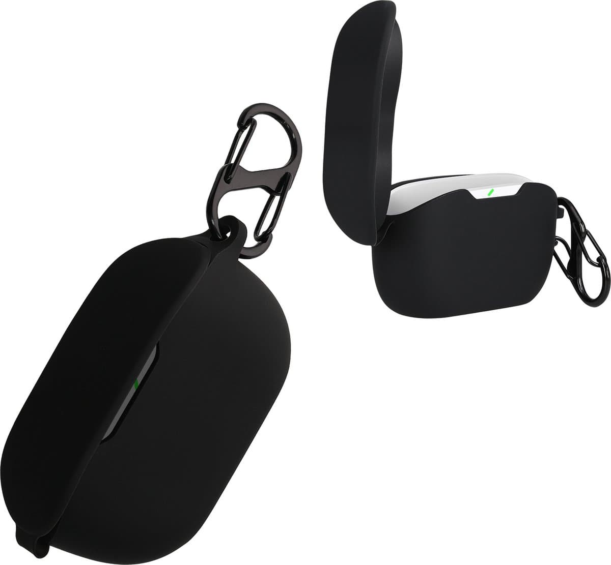 kwmobile Hoes geschikt voor JBL WAVE BUDS - Siliconen cover voor oordopjes in zwart — afbeelding 1