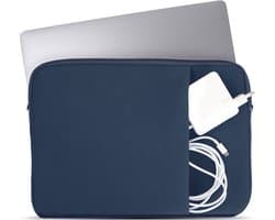 Coverzs Laptophoes 15 6 inch (donkerblauw) - Laptoptas dames / heren geschikt voor o.a. 15 6 inch laptop - Geschikt voor Macbook - Laptophoes met ritssluiting - waterafstotende hoes
