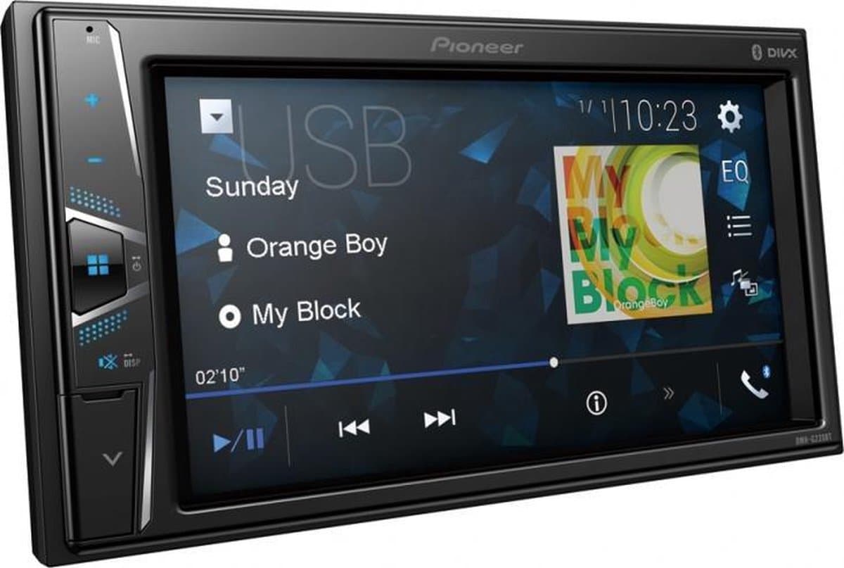 Pioneer DMH-G220BT – 2-DIN multimedia autoradio met 6,2″ touchscreen, Bluetooth & USB – 13-bands equalizer – Mechavrij — afbeelding 1