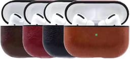Airpods Pro hoesje luxe leer look - Zwart lederen beschermcase — thumbnail 4