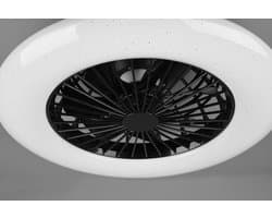 REALITY STRALSUND - Plafondventilator - Zwart mat - incl. 1x SMD 30 W - Licht apart schakelbaar - Afstandsbediening - Dimbaar - Traploos instelbare lichtkleur - Niet geschikt voor externe dimmer - Geheugenfunctie - 3 snelheid - Zomer- en wintermodus — afbeelding 1