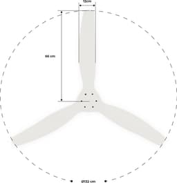 CREATE - Plafondventilator 40W silent Ø132 cm - Met Wifi - Met Afstandsbediening - 6 Snelheden - Timer - Zomer/Winter functie - Wit - WIND CALM — thumbnail 4