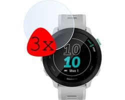 Screenprotector - 3 Stuks Geschikt voor Garmin Forerunner 55 - Extra Sterk - Tempered Glass - Gehard Glas - Beschermglas Screen Cover - Bescherm Protector voor Smartwatch
