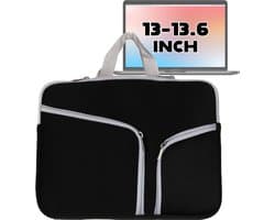 Laptophoes 13,6 inch - Zwart - Laptoptas - Waterafstotend - Tas Voor Laptop 13 Inch - Hoes met Ritssluiting