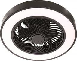 Plafondventilator Fiato Ø 50 cm - metalen ventilator - ventilator voor laag/schuin plafond - top kwaliteit - stil - energie zuinig - 6 snelheden - warm wit licht 2700 Kelvin - 3 step dim - zomer en winter stand - zwart — thumbnail 5