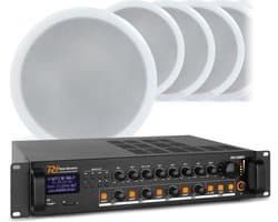 Geluidsinstallatie - 100V geluidsinstallatie met 120W versterker en 8 plafondspeakers - Power Dynamics