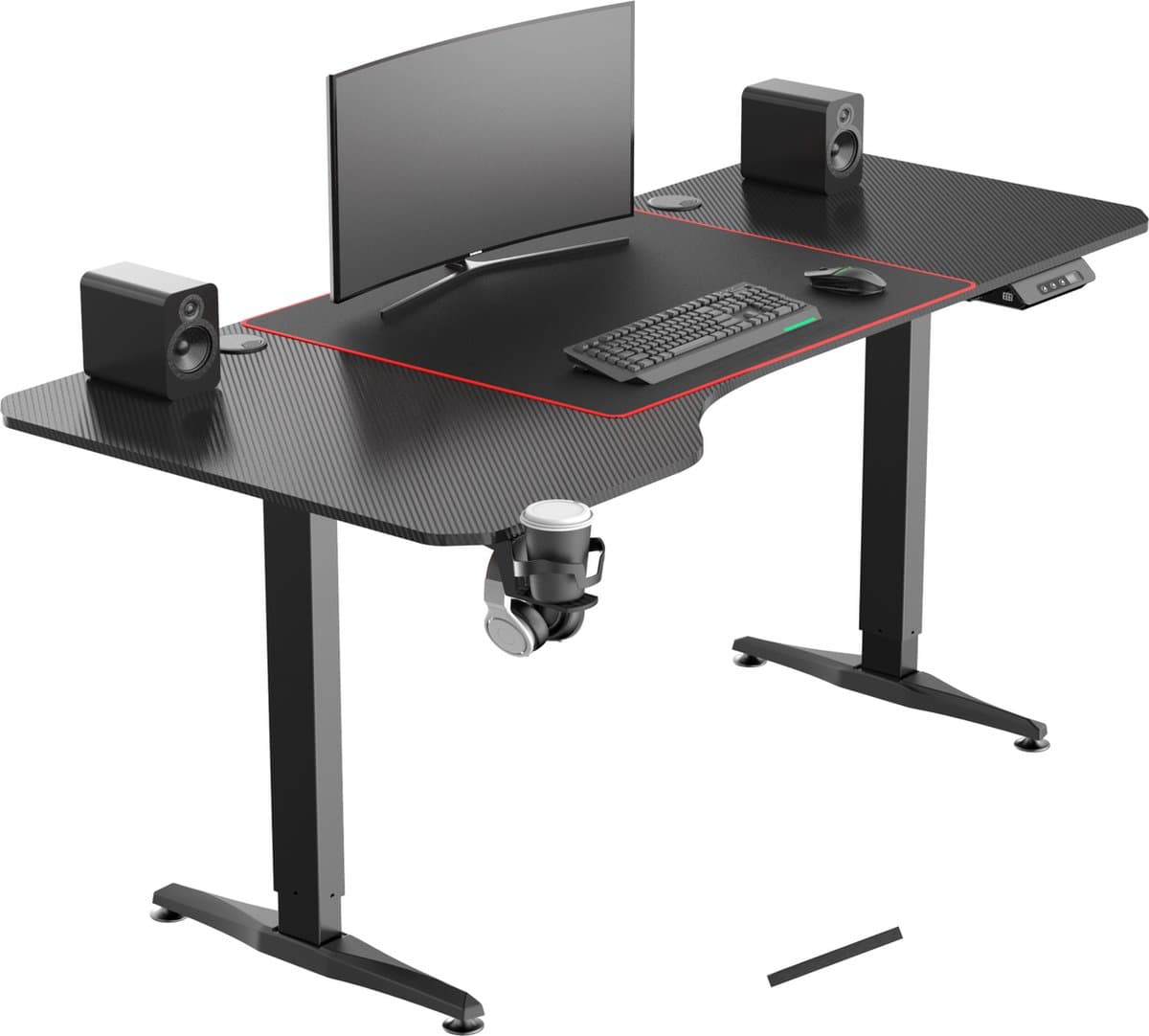 VDD Gaming - Bureau - Game Desk - Zit Sta Bureau - Elektrisch in Hoogte Verstelbaar - Zit-sta Bureau - Game Bureau - Gaming Desk - Computer Tafel - 160 x 75 cm - Zwart - Maximale hoogte 120 cm — afbeelding 1