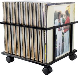 Lp vinyl opbergkist verrijdbaar - opbergtrolley - opbergen lp vinyl platen — thumbnail 3