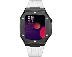 DanielEden Luxe Apple Watch Case - Bamboe leer - Wit - Smartwatch case - Apple - horloge band - Horloge - Apple watch horloge bandje