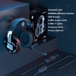 PHOINIKAS G2000 Max - 2.4GHz Draadloze Gaming Headset - met microfoon - Over-ear Koptelefoon - Nintendo Switch/PS4/PS5/PC - Zwart — thumbnail 3