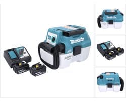 Makita DVC 750 LRM accustofzuiger LXT 18 V 67 mbar 7,5 l borstelloos + 2x accu 4,0 Ah + oplader