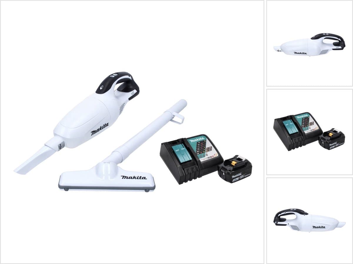 Makita DCL 181 FRF1W Snoerloze stofzuiger 18 V Wit + 1x oplaadbare accu 3.0 Ah + lader — afbeelding 1