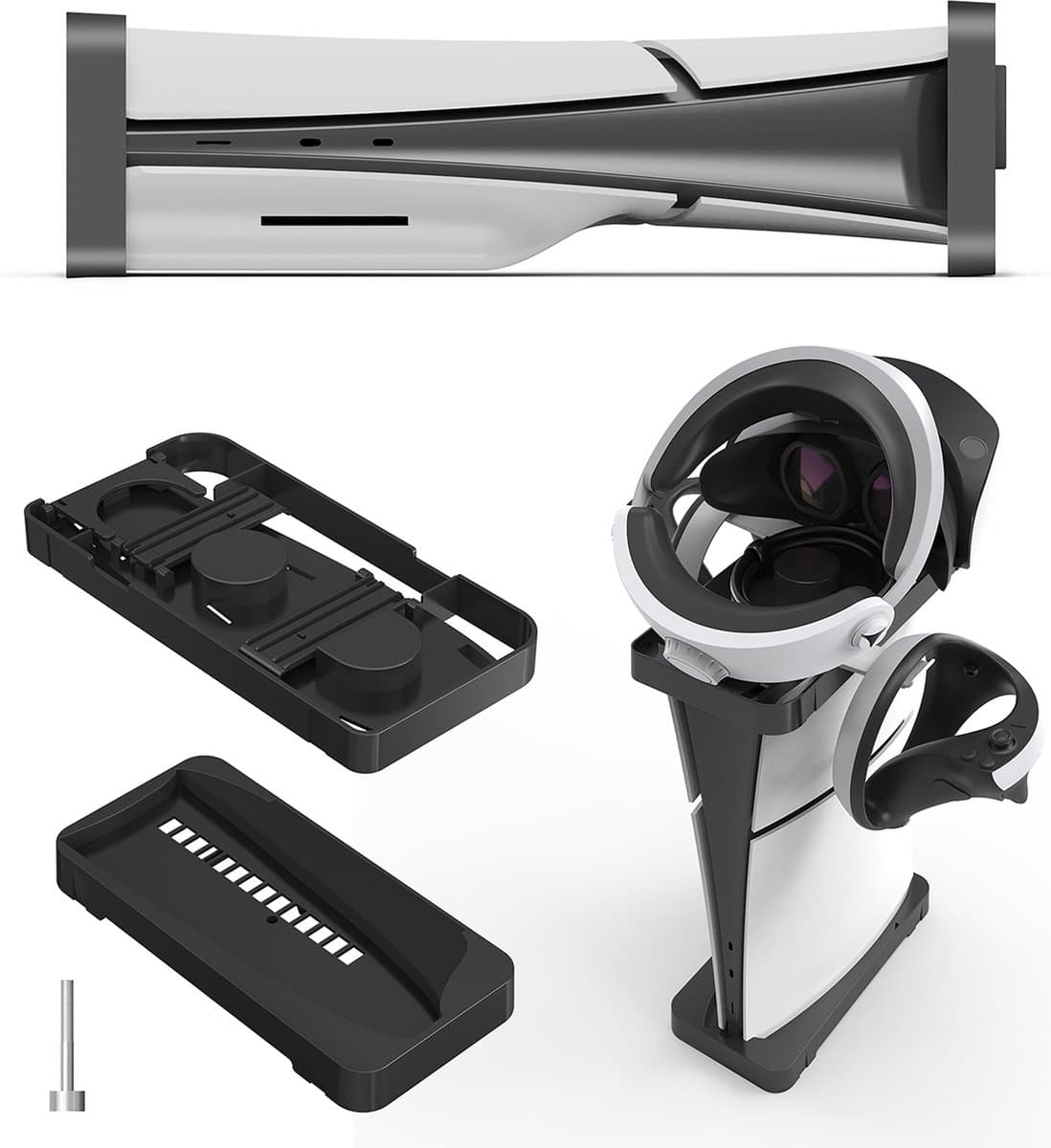 YONO Standaard Horizontaal en Verticaal geschikt voor Playstation 5 SLIM - PS5 Stand 2in1 - Accessoires - Houder - Zwart — afbeelding 1