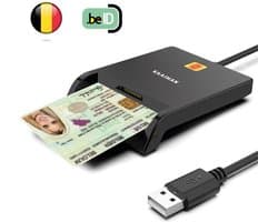 Kaaiman® eID Kaartlezer USB-A – eID Kaartlezer België – Lecteur de carte eID – eID Kaartlezer – EID Kaartlezer identiteitskaart – Identiteitskaartlezer – ID Reader – Windows/Mac/Linux - Plug&Play - Universeel
