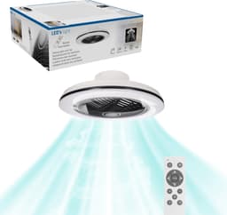 LED’s Light - Plafondventilator met Lamp - Ø 51 cm - Afstandsbediening - 3D Ventilatorlamp - 2700K - Zwart — thumbnail 1