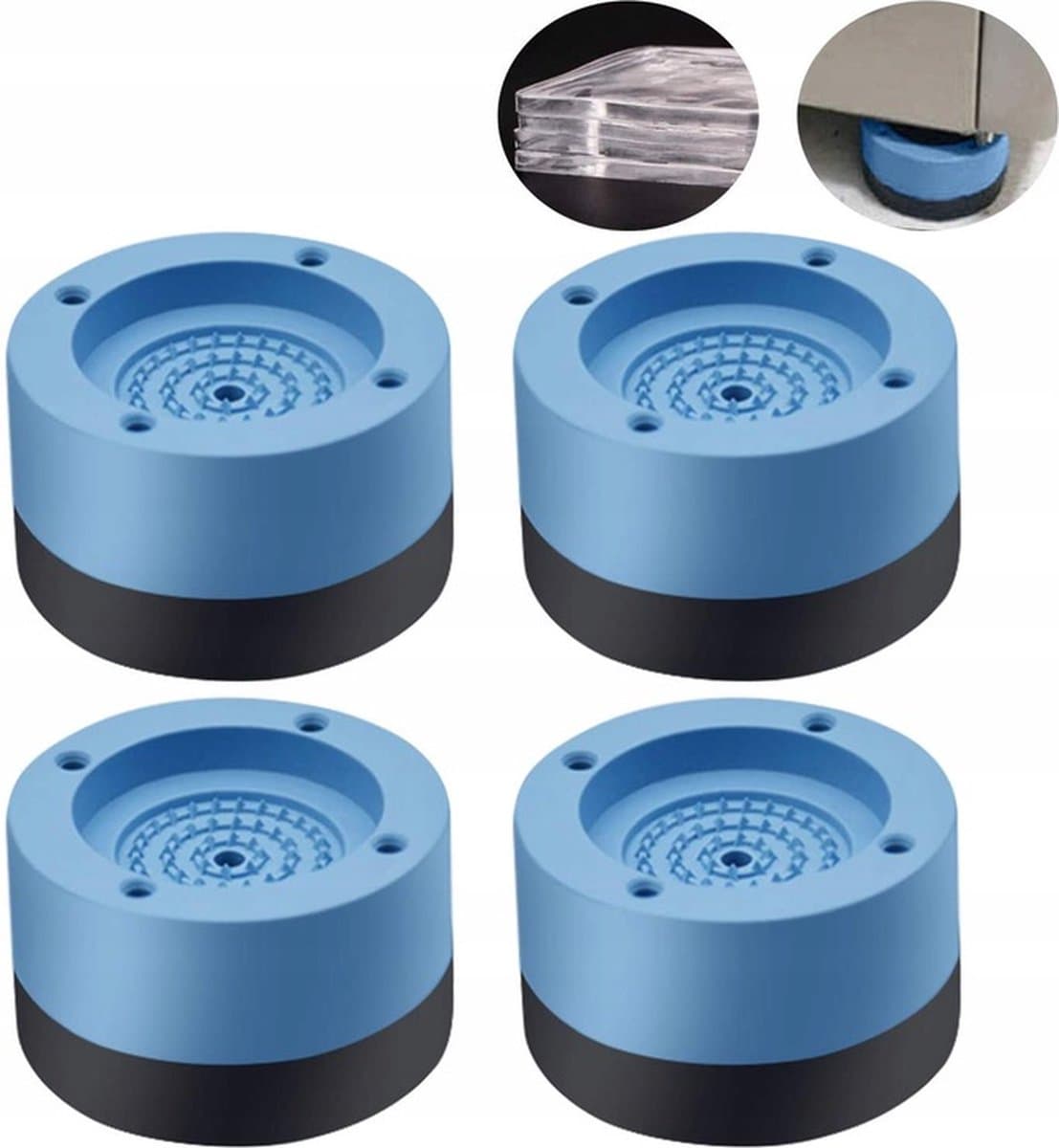 Trillingsdempers Wasmachine - Wasmachine Verhoger - Wasmachine Dempers - Anti Trillingsmat - Set van 4 stuks – Geluidsdempers - Droger - Vaatwasser geluidsbescherming anti-trillingsmat — afbeelding 1