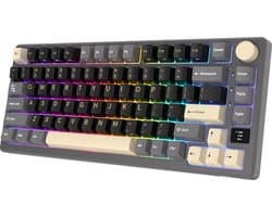 Royal Kludge RKM75 - Mechanisch Gaming Toetsenbord - Gaming Keyboard - Draadloos - Met Display - RGB - Silver Switches