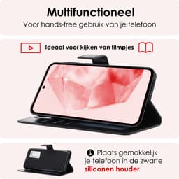 Hoesje - Met Pasjeshouder - Geschikt voor Samsung Galaxy A35 - Luxe Bookcase Portemonee - Flip Case - Kunstleer Book Case - Flipcase - Book Cover - Walletcase - Portemonneehoes - Zwart — thumbnail 3
