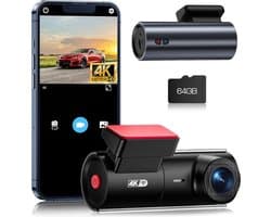 Mini Dashcam - 4K - Zekerheid bij Botsingen - G-sensor voor Parkeerwacht - Met QR code voor App