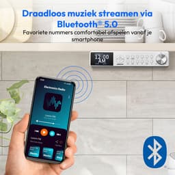 MEDION P66750 Keuken onderbouwradio (DAB+ keukenradio, PLL FM-radio, dimbaar TFT-kleurendisplay, kookwekker, Bluetooth, LED-strip, incl. montagemateriaal) wit — thumbnail 5