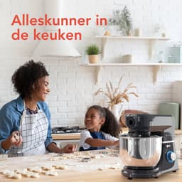 KitchenBrothers Keukenmachine - Keukenrobot - 6-in-1 Keukenmixer - Met Gehaktmolen, Blender en 15 Accessoires - BPA-vrij - 6,2L RVS Kom - Antraciet — thumbnail 3