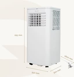 BRASQ 3-in-1 Mobiele airco met Raamafdichtingskit - Met afstandsbediening – Geschikt voor Slaapkamer - Woonkamer - Kantoor - Aircooler tot 16m2 - 9000 BTU – Wit — thumbnail 13