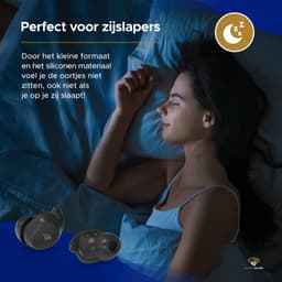 Golden Sound Oordopjes slapen - Draadloze oordopjes - Sleep Plugs - Actiev Noise Cancelling 24dB - Slaap Oortjes - Sport oordopjes - Geschikt voor elke laptop en smartphone - Zwart — thumbnail 4