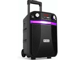iDance GROOVE408X Party Speaker – Bluetooth Speaker met Discolicht – Karaoke Set - Met Draadloze Microfoon