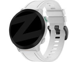 Bandz siliconen band met gesp geschikt voor Garmin Fenix 5s (Plus) / 6s (Pro) / 7s (Pro - Sapphire - Solar) / Fenix 8 - 43mm - Hoogwaardig siliconen materiaal smartwatch bandje - Silicone bandje met gespsluiting - wit