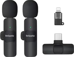 BeSparkz 2 in 1 Draadloze Microfoon - Microfoon iPhone - Dasspeld Microfoon - Lavalier - Lightning — thumbnail 1