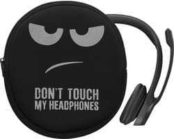 kwmobile hoes geschikt voor Logitech H390 - 21,5 x 16 cm - Beschermhoes voor headset in Don't Touch My Headphones design - Van neopreen - Met print — afbeelding 1