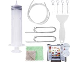 Koelkastreinigingsset, 10 stuks koelkastreiniger, koelkastafvoer, reiniging afvoergat, koelkast voor ontblokken, afvoergaten, koelkasten, koelkast en graafmachine set