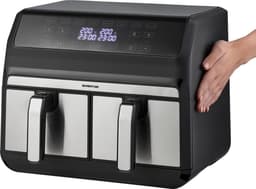 Inventum GF800HLD Dubbele Airfryer XXL - 8L - Dual Cook - Grill- & roosterfunctie - 8 programma's - 80-200 °C - PFAS-vrij - Tot 6 personen - Zwart/RVS — thumbnail 6