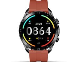 FlinQ Smartwatch Spectrum - AMOLED scherm - Smartwatch dames & heren - Smartwatch android - Smartwatch kinderen - 45mm - Rood