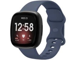 Strap-it Smartwatch bandje - siliconen horlogebandje geschikt voor Fitbit Versa 3 / Fitbit Versa 4 / Fitbit Sense / Fitbit Sense 2 - donkerblauw - Maat: Maat L